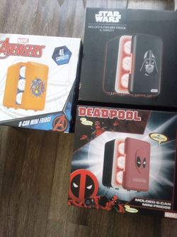 4L mini fridge. • Avengers•Deadpool•Disney's Star Wars (Darth Vader)•