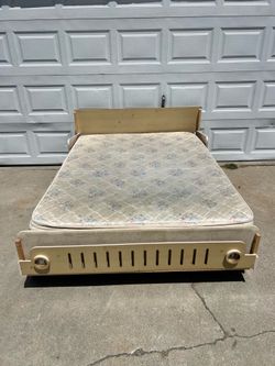 Wooden Car-Themed full size Bed Frame with Mattress