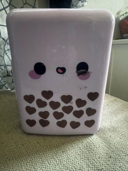 cute boba tea mini beauty fridge