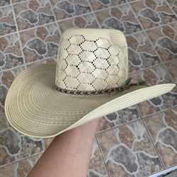 Laredo Straw Hat Tall Crown Honey Comb Tan/White 
