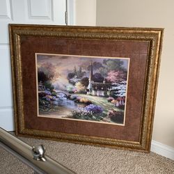 Framed Art Under Glass 39.5” high X 47” Wide, Signed James LEE