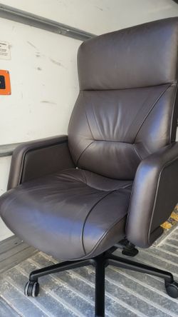 Keilhauer Respons High Dark Brown 878 Executive Office Desk Leather Chair
