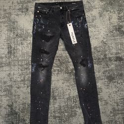 Black Purple Jeans Skinny 