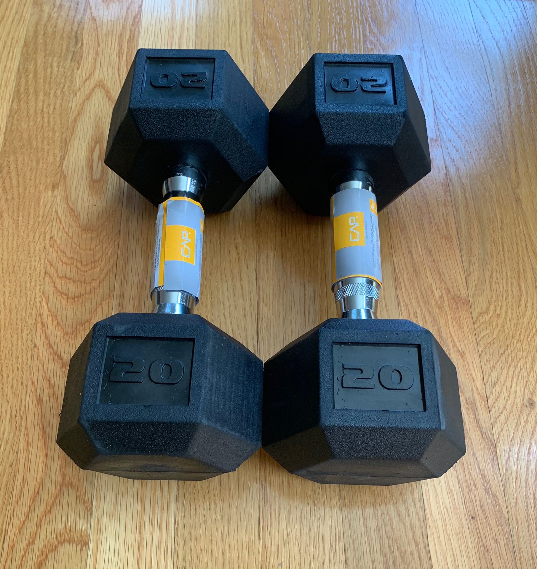 New 20lb Rubber Dumbbell Set