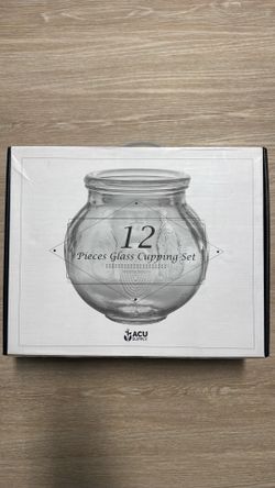 12-Piece Glass Cupping Therapy Set - New