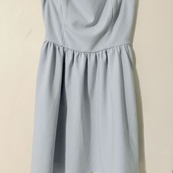 French Connection Strapless Peplum Dress – Cashmere Blue (Size 10)