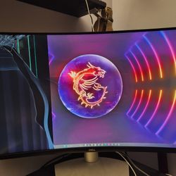Dell S3221QS 32 Inch Curved 4K UHD Monitor White For Parts Only