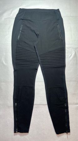 Athleta Women Headlands Hybrid Moto Tight Black Hiking Pants Size 10 Zip Pockets