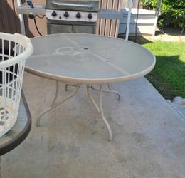 Glass patio table