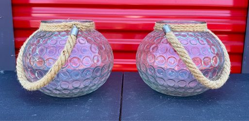 2 Nautical Glass Votive/Candle Holders Coastal - Beach Wedding Decor