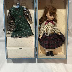 MADAME ALEXANDER ANNE'S TRUNK SET WITH 14" DOLL, DOLL TRUNK AND WARDROBE