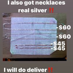 Silver Necklace And Bracelet