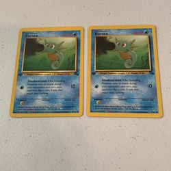 1st Edition Horsea Fossil Pokemon Cards