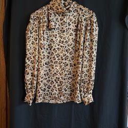 $10 Satin Animal Print Blouse Sz6
