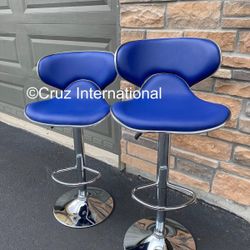 New 2 Blue Bar Stools 