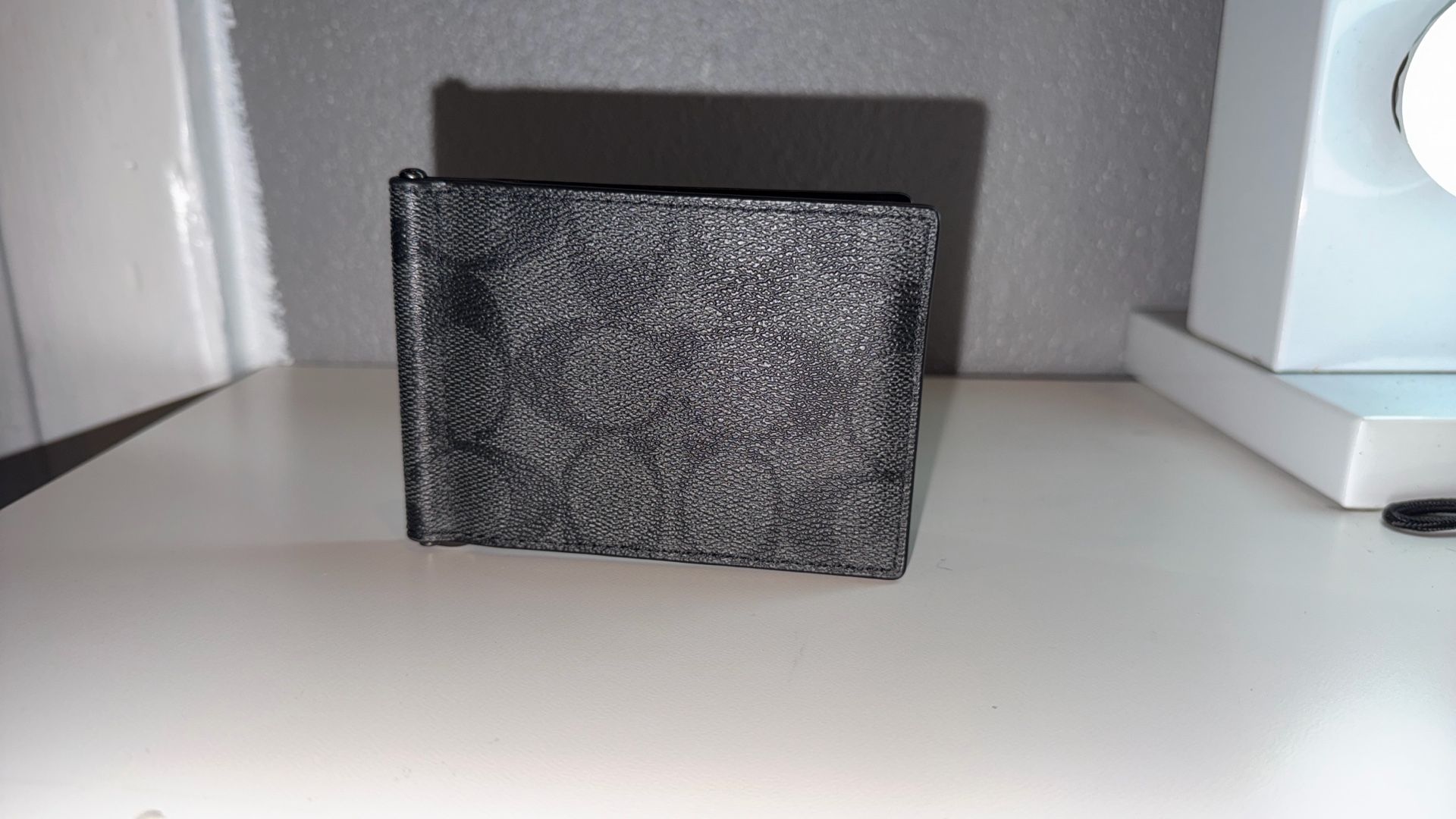Slim Money Clip Billfold Wallet In Signature Canvas