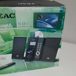 TEAC Hi-Fi Stereo System. Music Audio System with Slim Speakers. Bluetooth adapter.