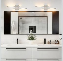 (Brand New in Box)  (2-Pack) KARTOOSH Hardwired Brushed Nickel Vanity Lights for Bathroom 2 Pack 23.6 in LED Vanity Light, 3CCT Dimmable, Waterproof R