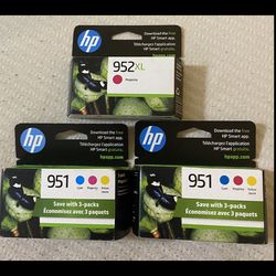 HP INK CARTRIDGE BUNDLE ($150+ off) X2(951 Cyan,Magenta,Yellow Jaune) (952 Magenta) Over $200 value