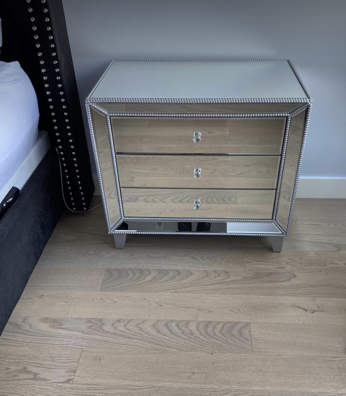 Mirrored 3 Drawer Accent Table 