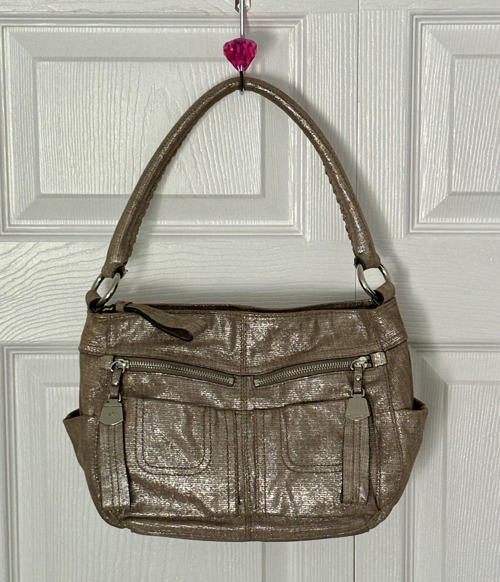 B. Makowsky Metallic Shoulder Handbag Tote