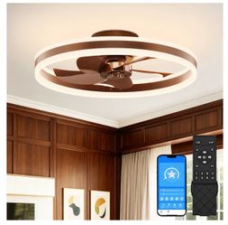 Modern Flush Mount Ceiling Fan with Light