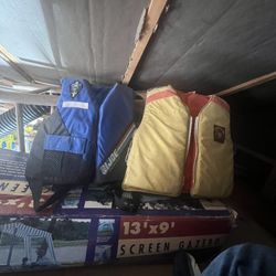 Child Type 2 Life Jackets And 2 Zip Up Vests