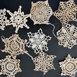Vintage Starched Doilie Ornaments 