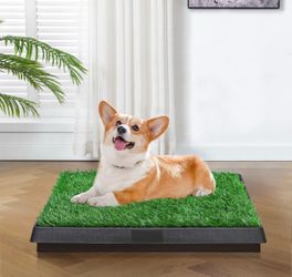 Indoor/Outdoor Pet Loo Dog Litter Box with Tray for Patio Balcony Porch