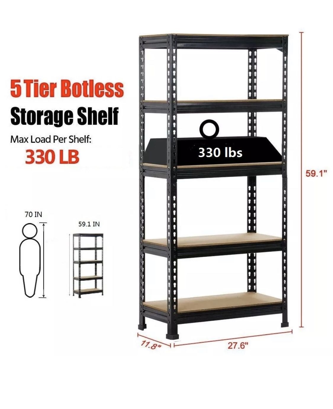 ⚡️ BRAND NEW 5-Level Adjustable Garage Shelf Unit