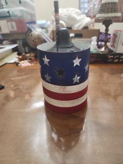 American Flag Colored Oil Lamp
