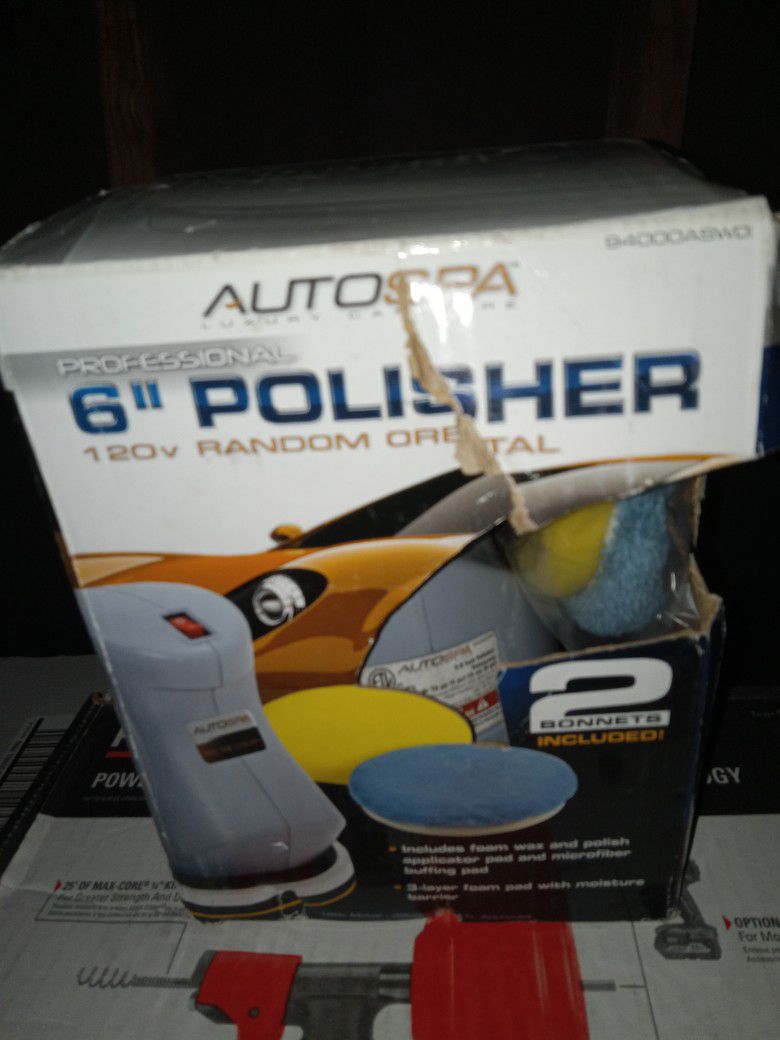 Autospa 6" Polisher 120v Random Orbital 2 Bonnet Included 
