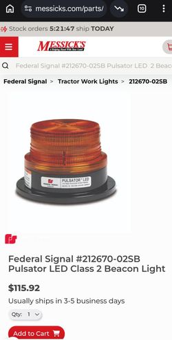 Federal Signal Pulsator LED Class 2 Beacon Light