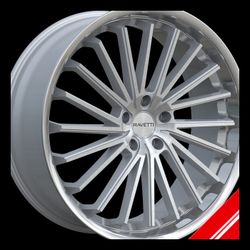 Brand New 20" RM14 5x114.3 Silver Brushed with Stainless Steel Lip Wheels