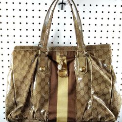 Gucci Crystal Stripe Brown Bag