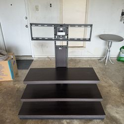 Black TV Stand With Mounting & Shelving
