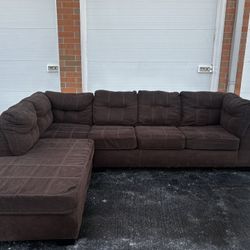Large Brown Sectional Sofa With Chaise *FREE Delivery 🚚 