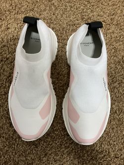 GIVENCHY WOMEN’s WHITE WITH PINK SLIP ON Sneakers Size 37