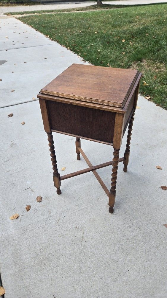 Antique British Oak Barley Twist Side Table