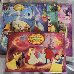 1993 The Walt Disney Princess Treasure Chest Box Set Vintage Storybook Jumbo Size 11" x 17" Book
