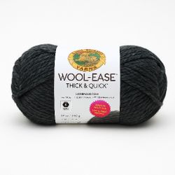 Lion Brand Yarn – Super Bulky Wool-Acrylic Blend, Charcoal, 12oz Bonus Skein