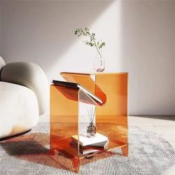 Acrylic Orange Side Table 