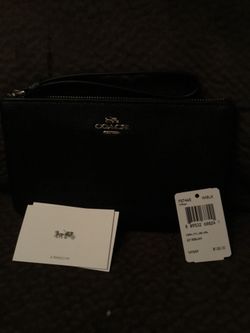 New Coach Large Black Wristlet Wallet Christmas Gift