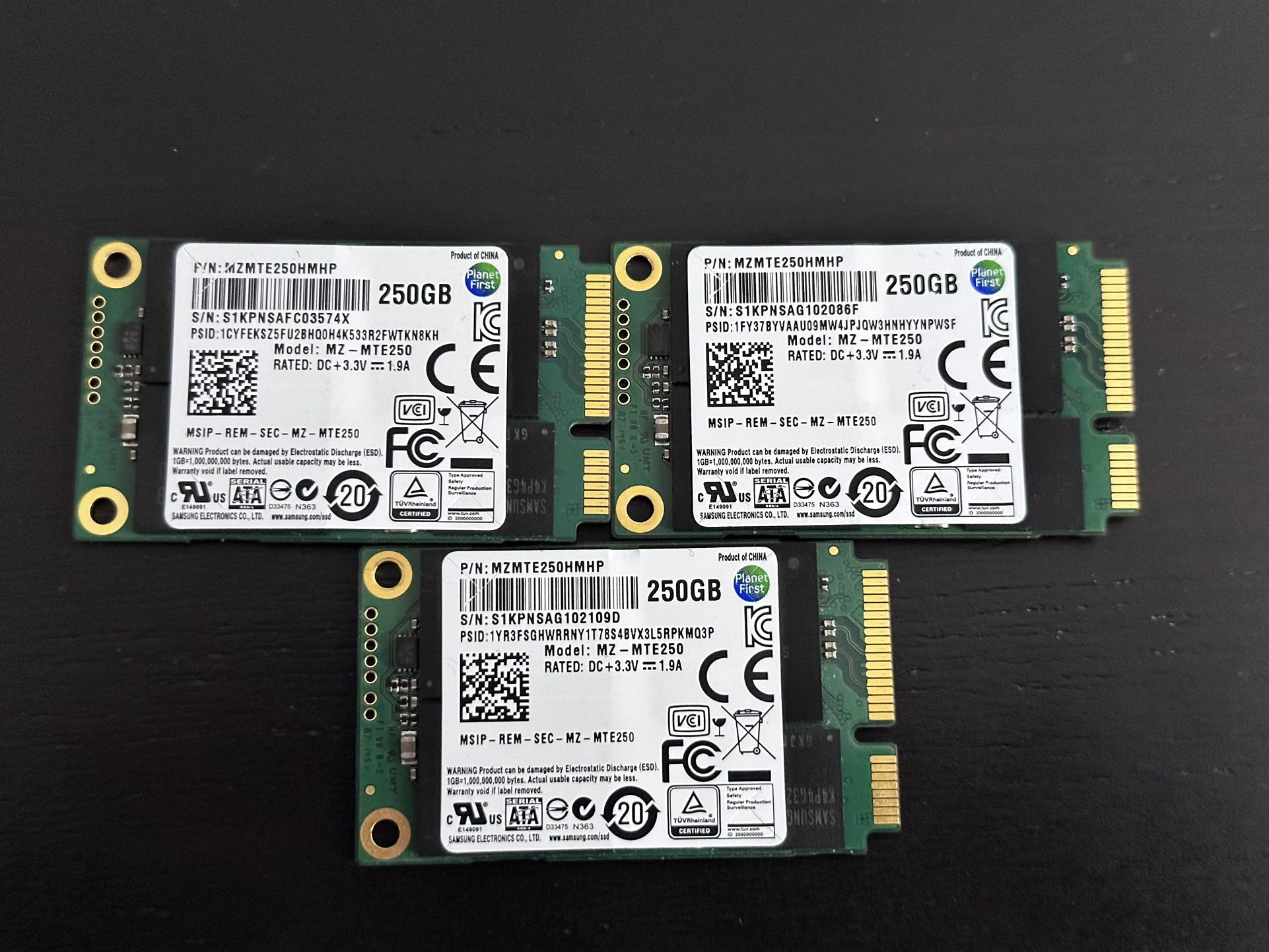 mSATA + M.2 SATA SSD 120GB / 240GB / 512GB Mixed Brands