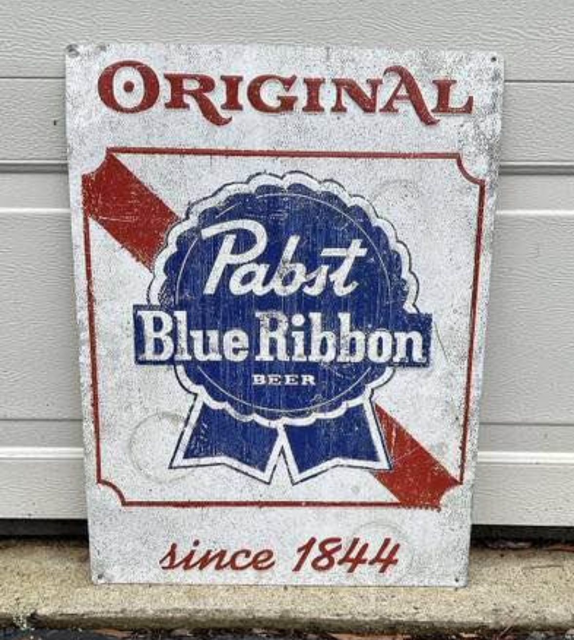 Original Pabst Blue Ribbon Beer Since 1844 Wall Hanging Metal Plaque Decoration Accent