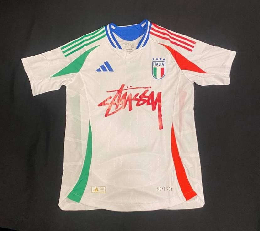Stüssy X Italy FIGC Adidas Jersey White Medium Player Version W/ Tags