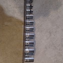 Snap On Tools SAE 3/8 Drive 6 Point Socket Set (NO SIZE 7/16" SOCKET)