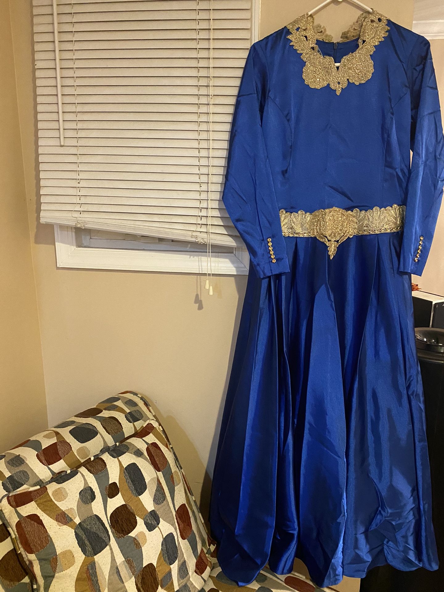 Beautiful Royal Blue w/ Gold Dress