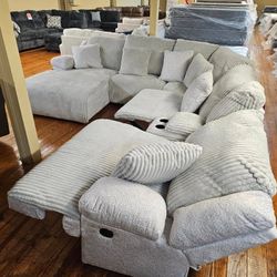 Top Tier Modular Corduroy Fabric Reclining Sectional Couch Set 🌟 Color Options ⭐$39 Down Payment with Financing ⭐ 90 Days same as cash