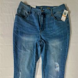 7Seven7 Women's Tummyless Skinny Mid-Rise Stretch 14W